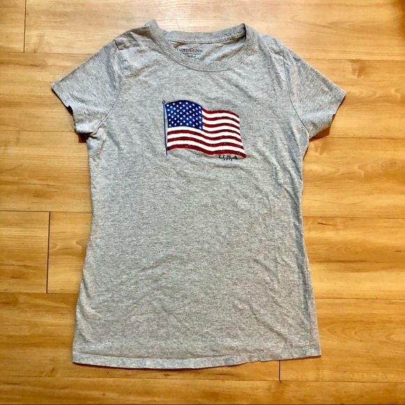 Faded Glory American Flag T-Shirt - Size Medium (8-10) - Picture 1 of 5